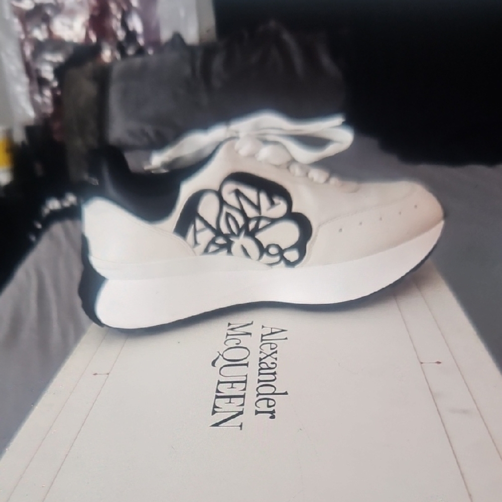 Alexander McQueen Black and White Sneakers Modern Aesthetic